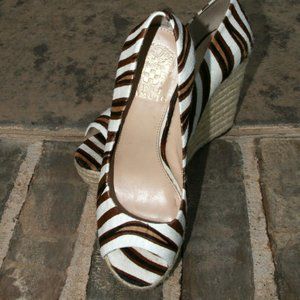 VINCE CAMUTO Totsi Calf Hair Animal Print Wedge